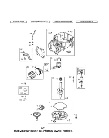 Cylinder/crankshaft/sump