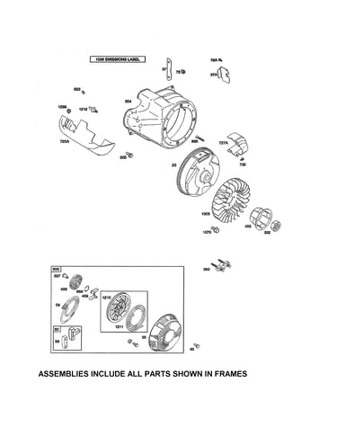 Rewind starter/blower housing