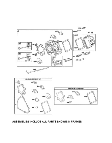 Head cylinder/gasket sets
