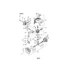 Hitachi CG24EKSL gear shaft/crankshaft/muffler diagram