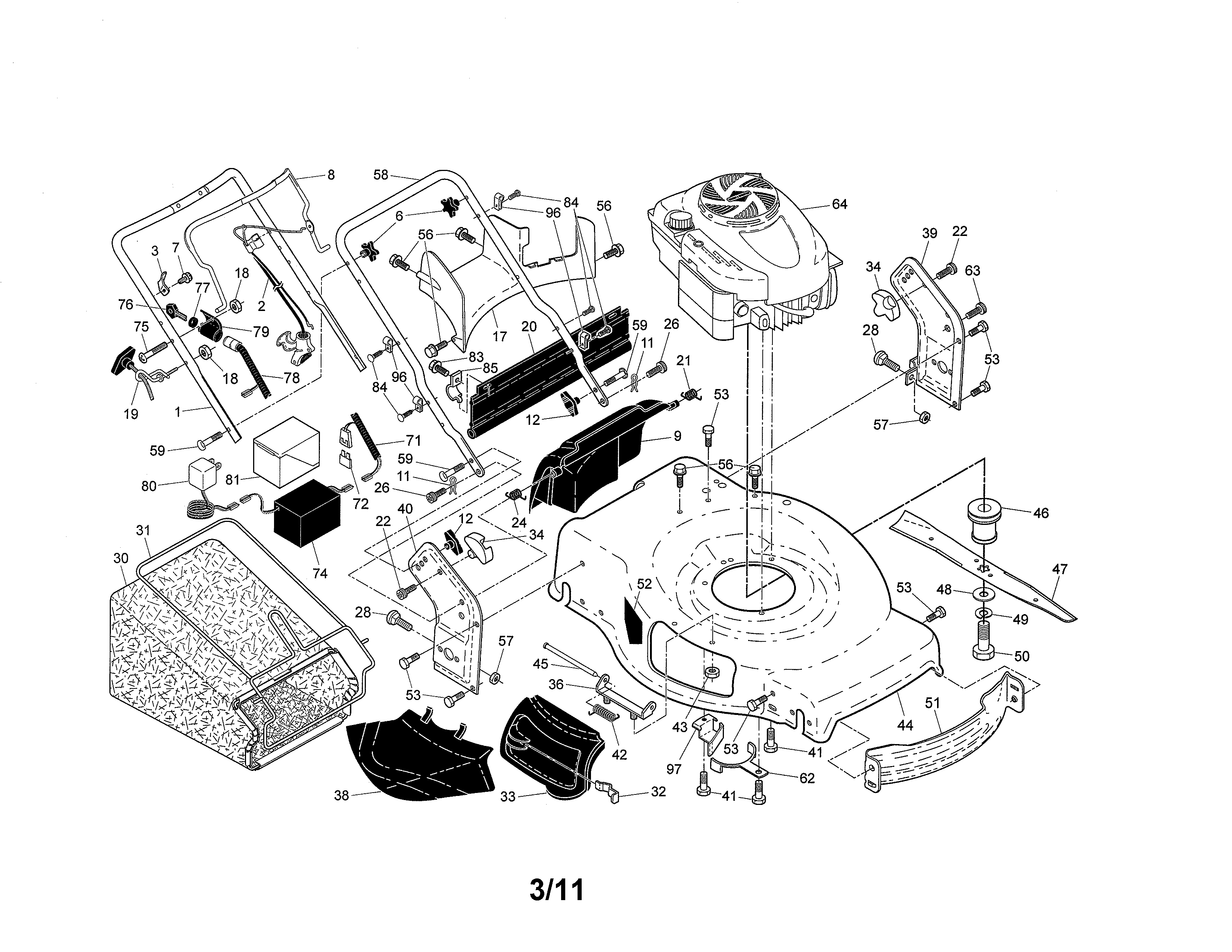 Engine/housing/handle