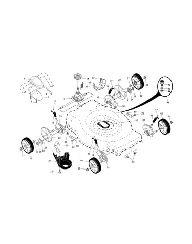 Drive control/gear case/wheels