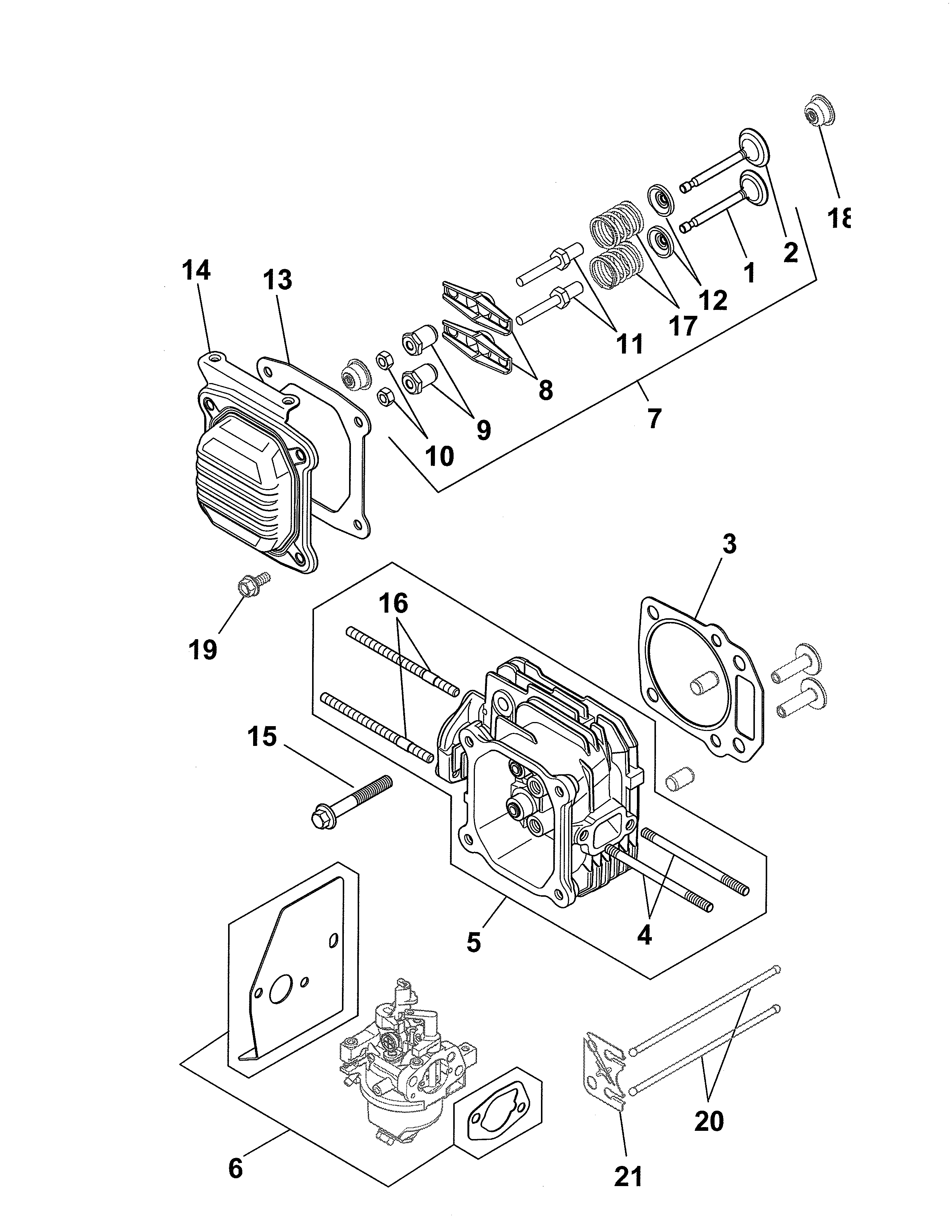 Head/valve/breather