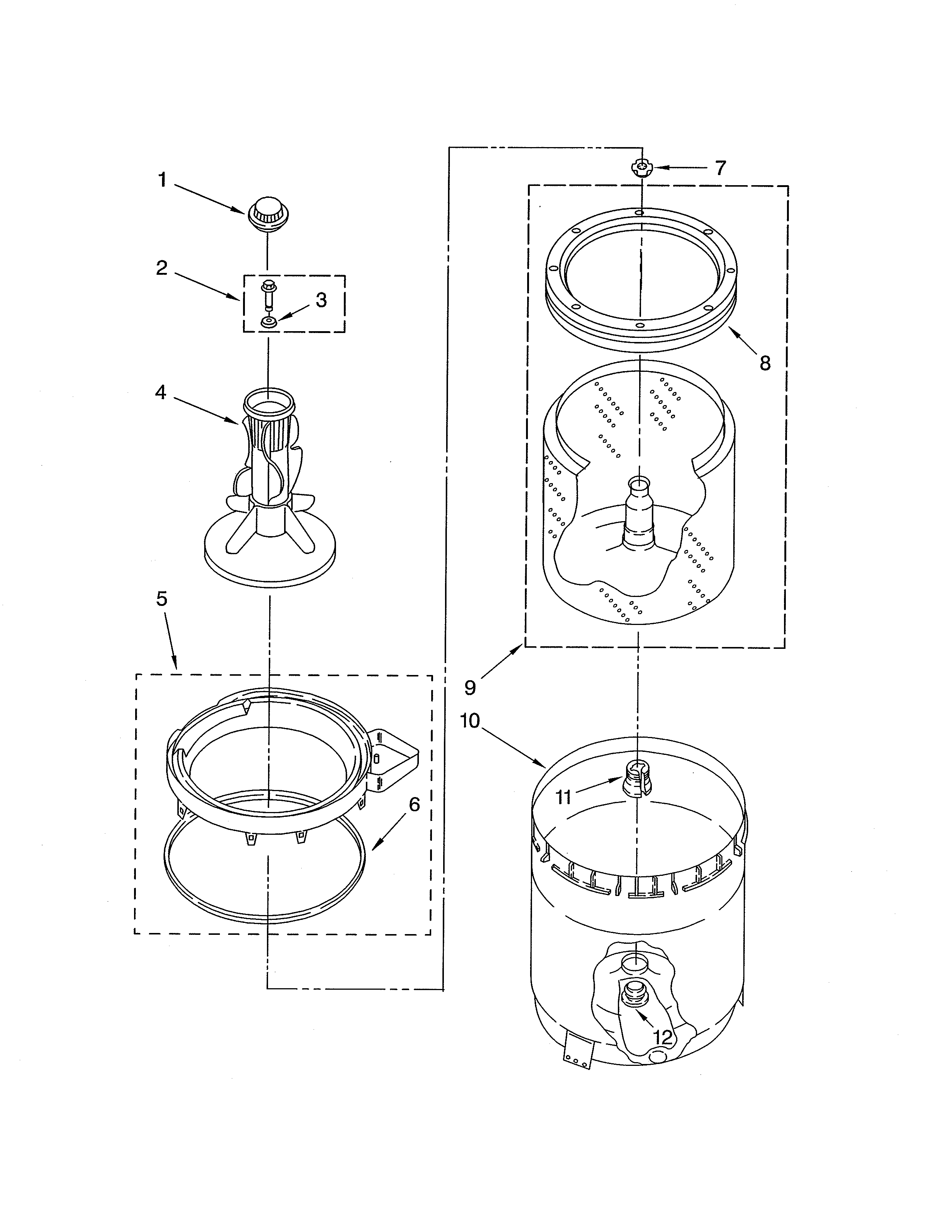 AGITATOR/BASKET/TUB