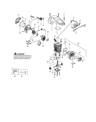 Cylinder/crankshaft/shield