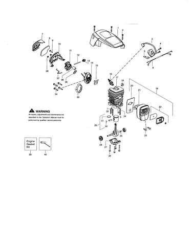 Cylinder/crankshaft/shield