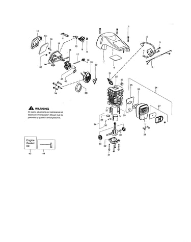 Shield/cylinder/crankshaft