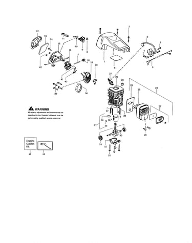 Shield/cylinder/muffler