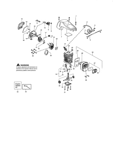 Shield/cylinder/muffler