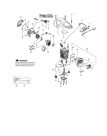 Shield/cylinder/muffler