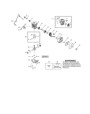 Cylinder/muffler/crankshaft