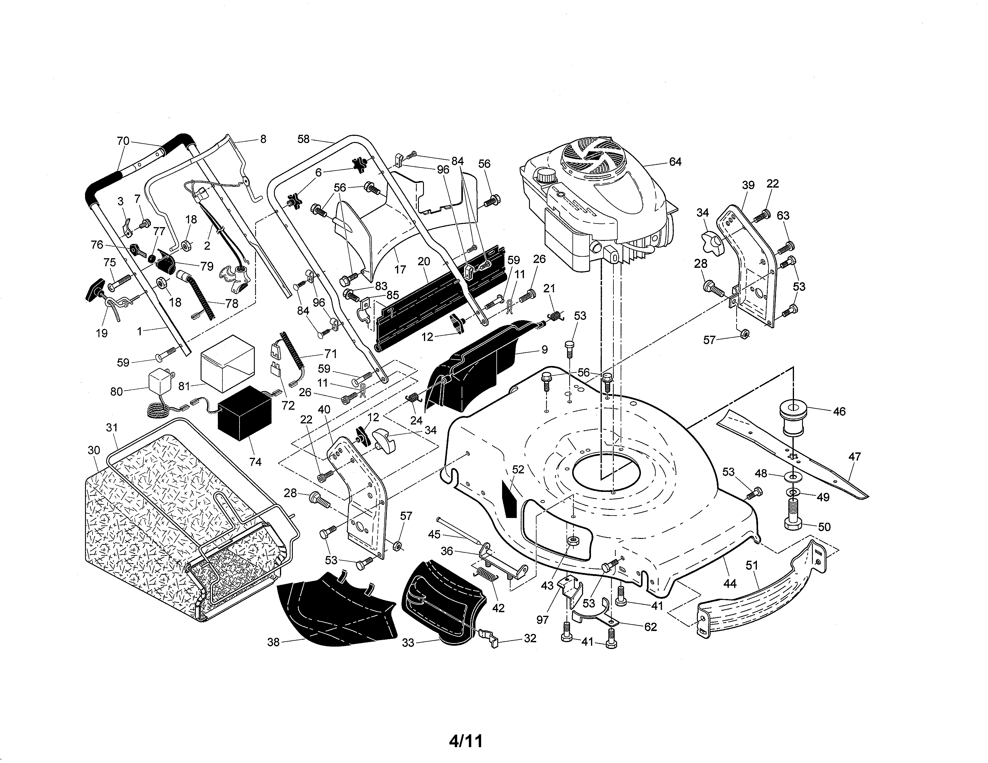Engine/housing/handle