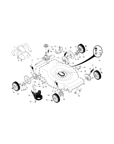 Drive control/gear case/wheels