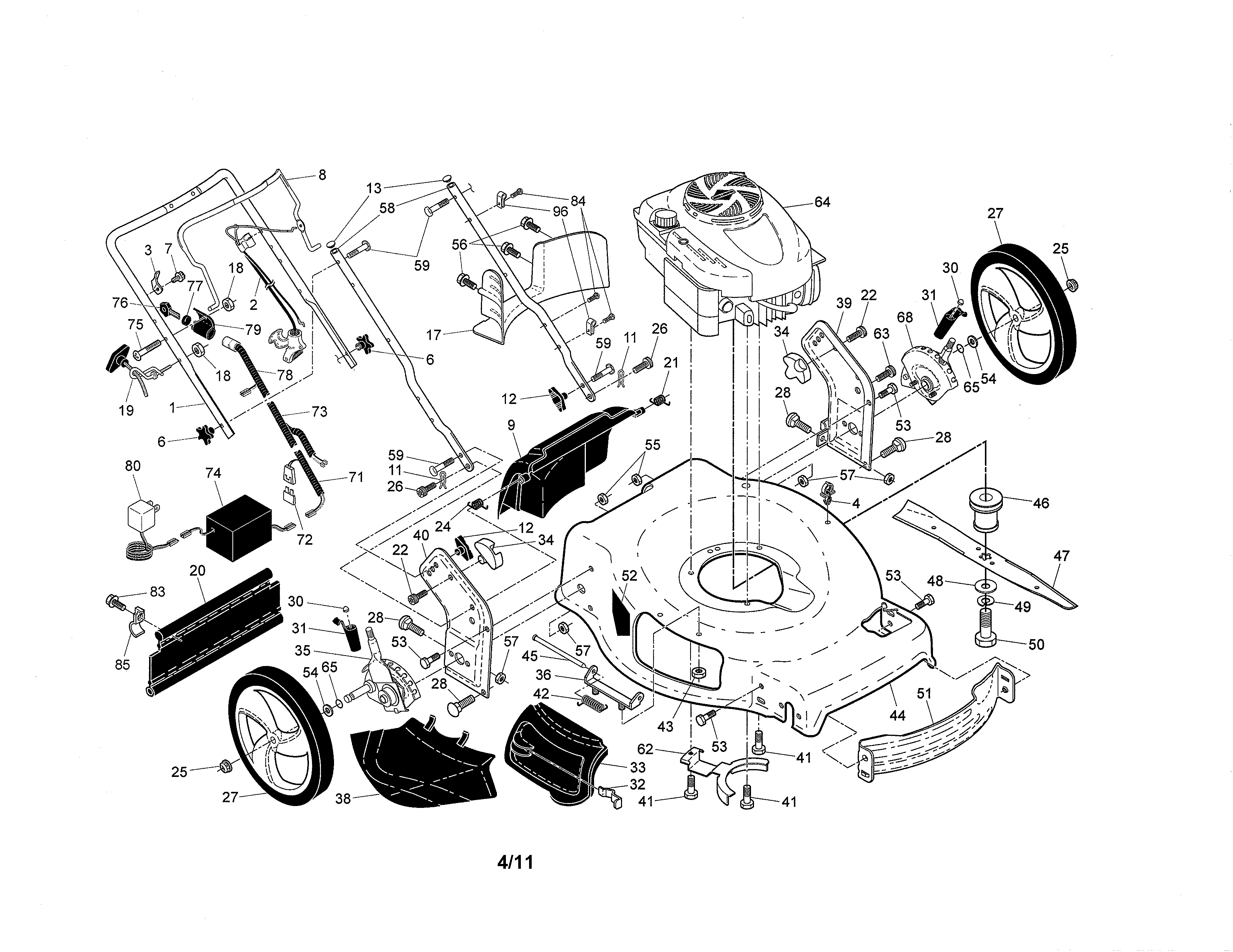 Engine/housing/handle