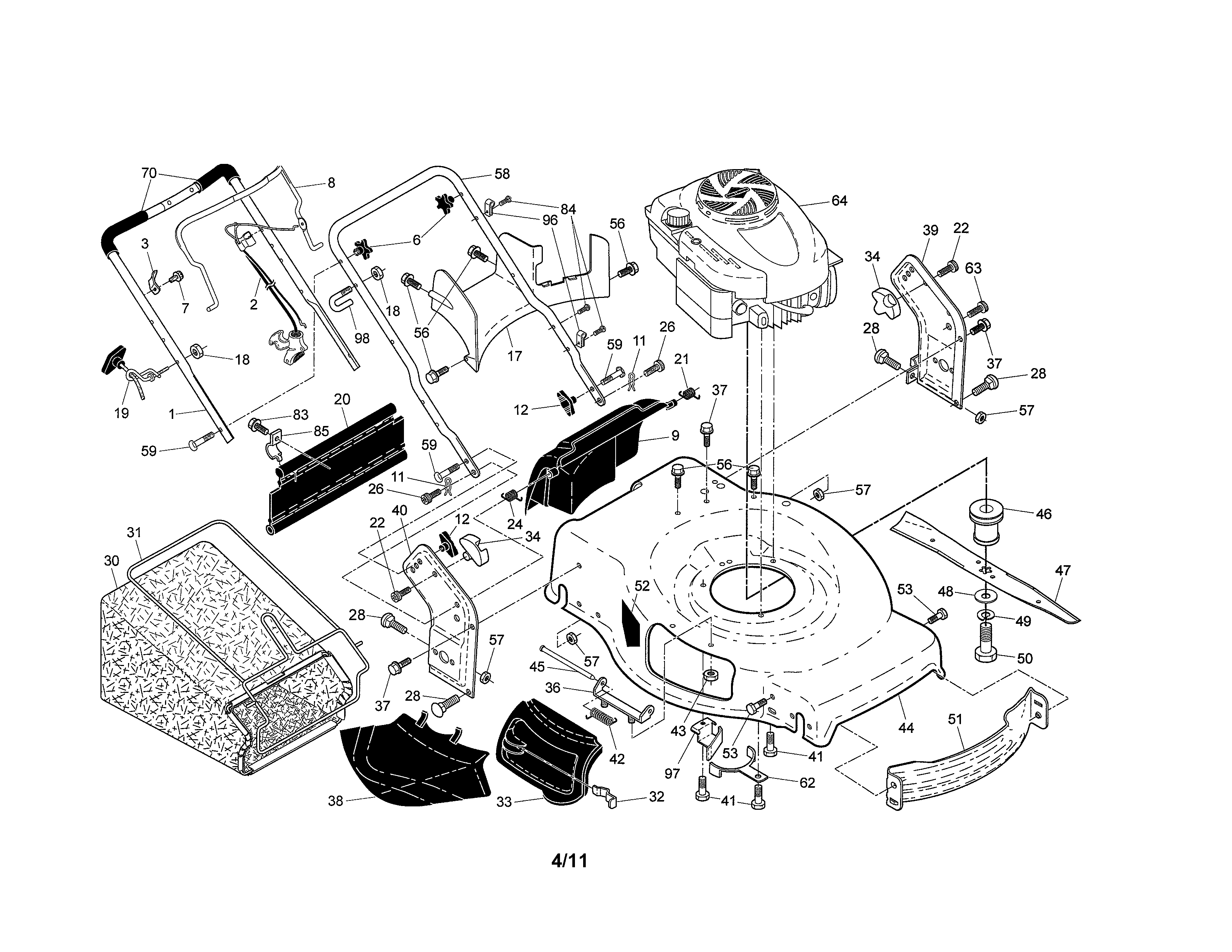 Engine/housing/handle