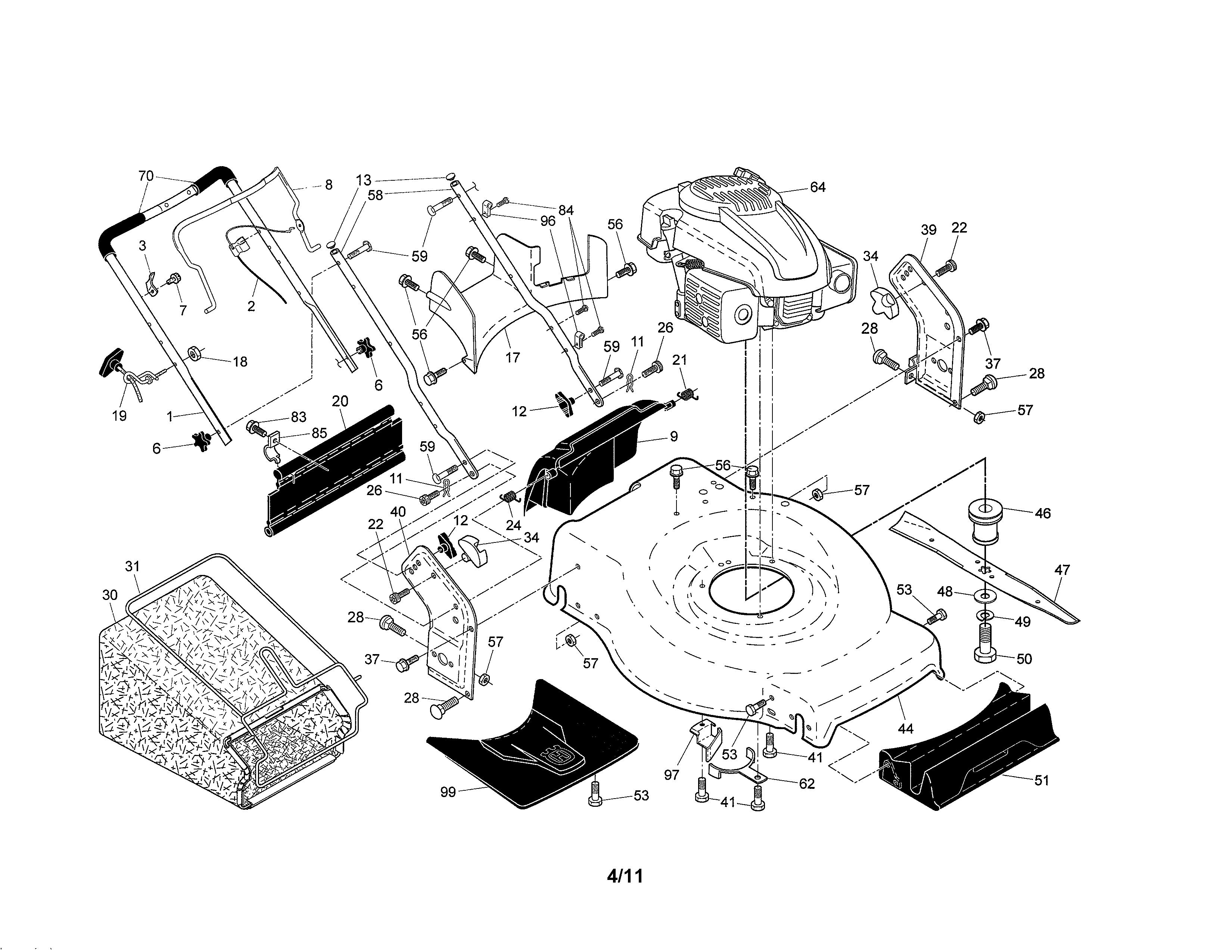Engine/housing/handle