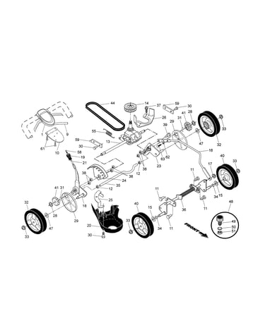 Drive control/gear case/wheels