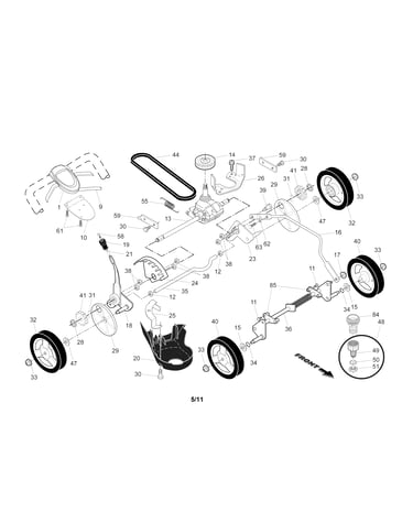 Drive control/gear case/wheels