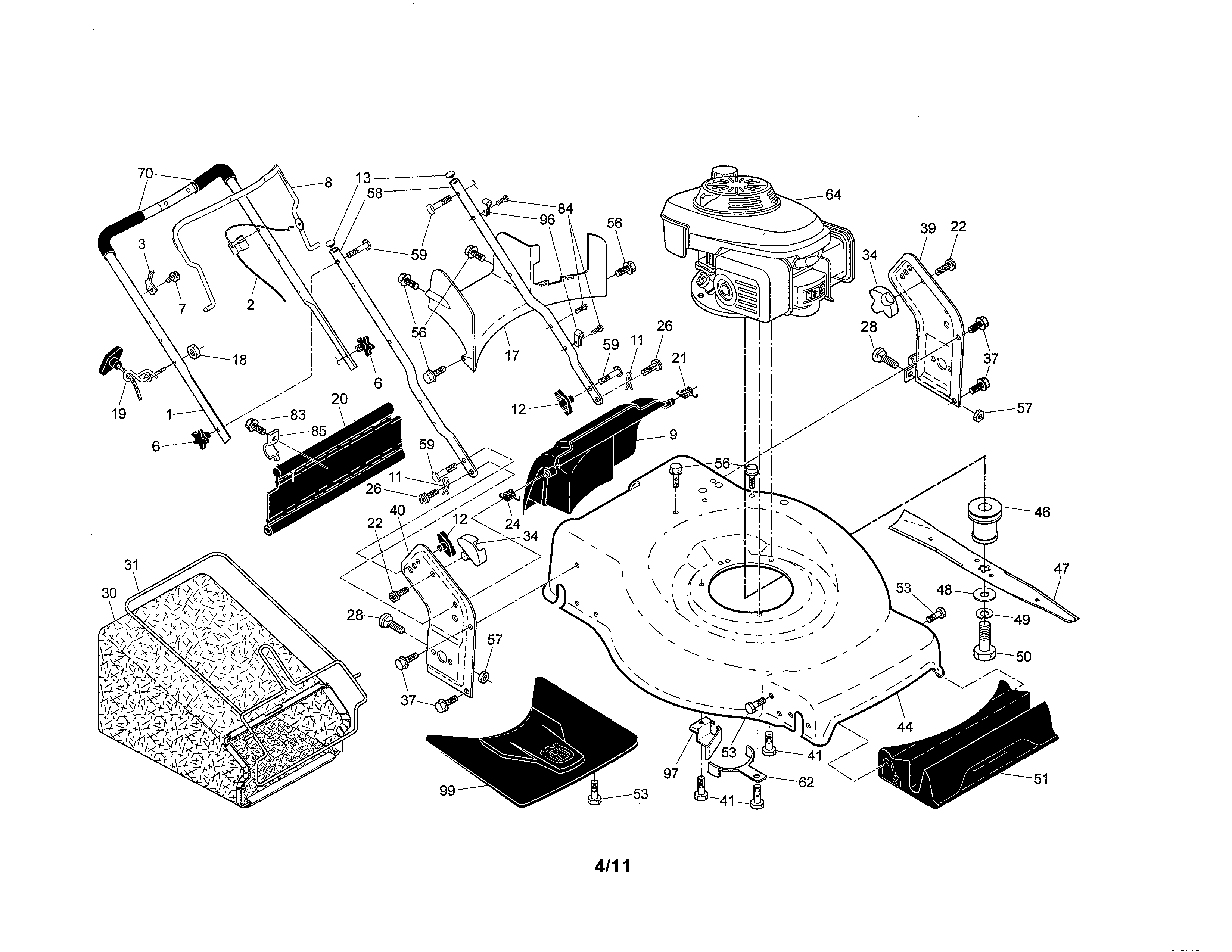 Engine/housing/handle