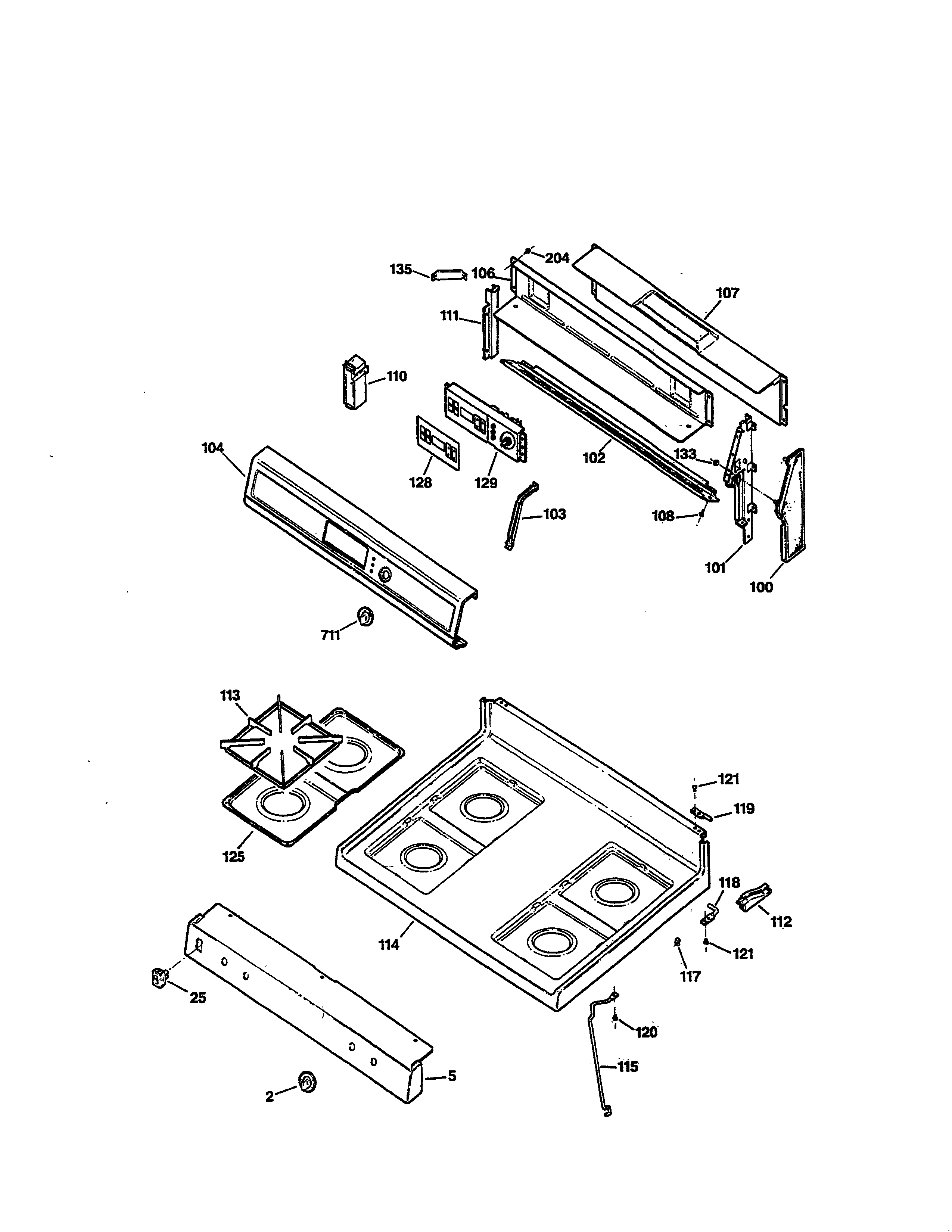 CONTROL PANEL & COOKTOP