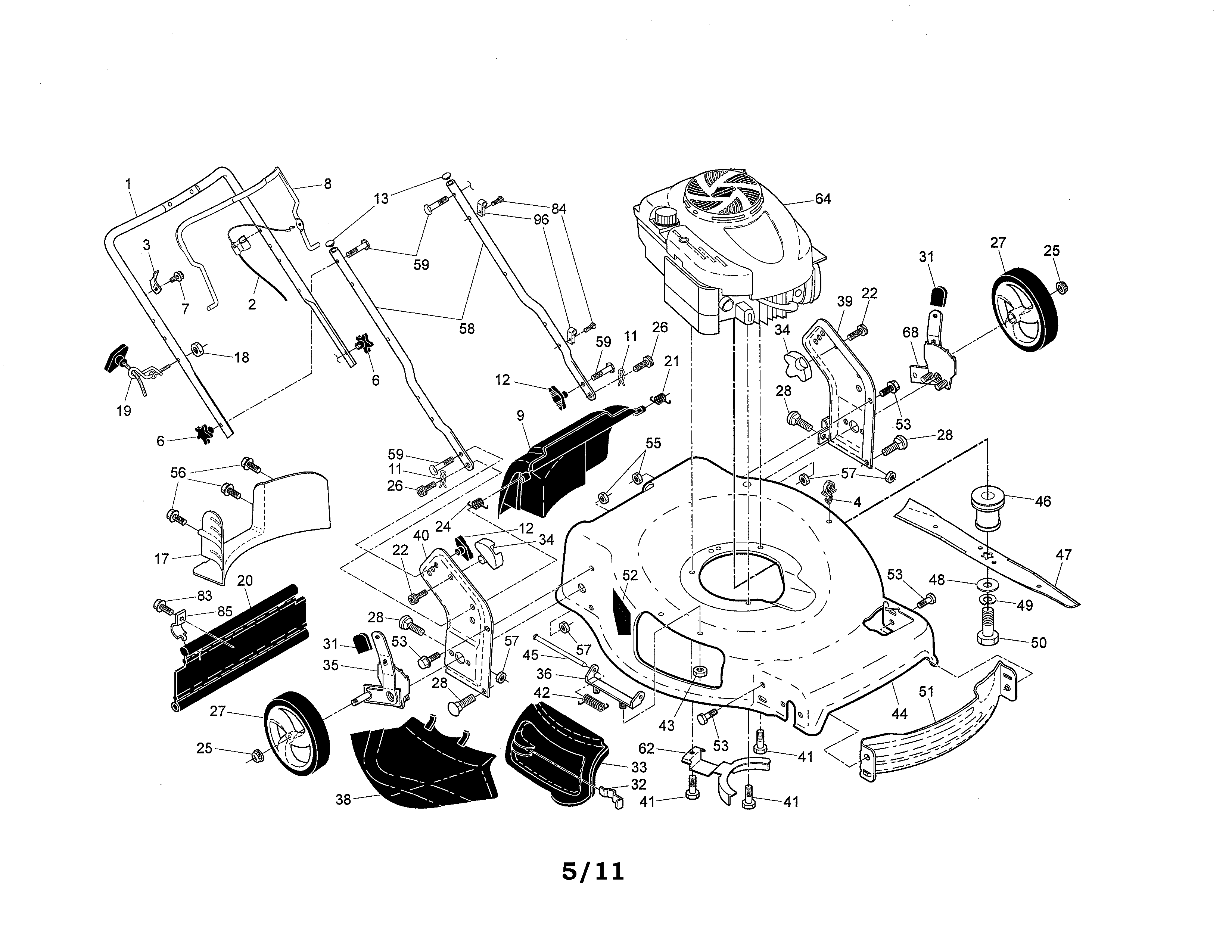 Engine/housing/handle