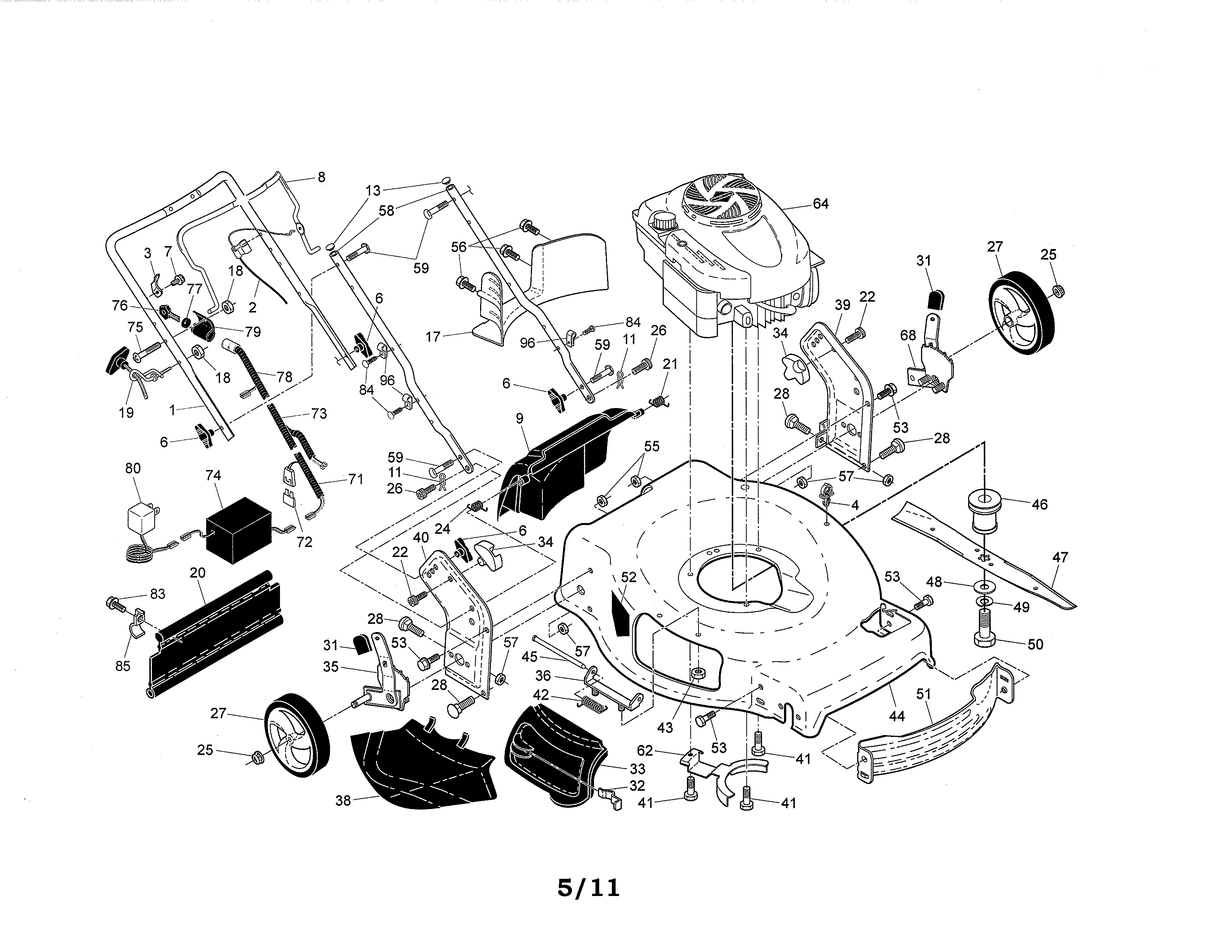 Engine/housing/handle