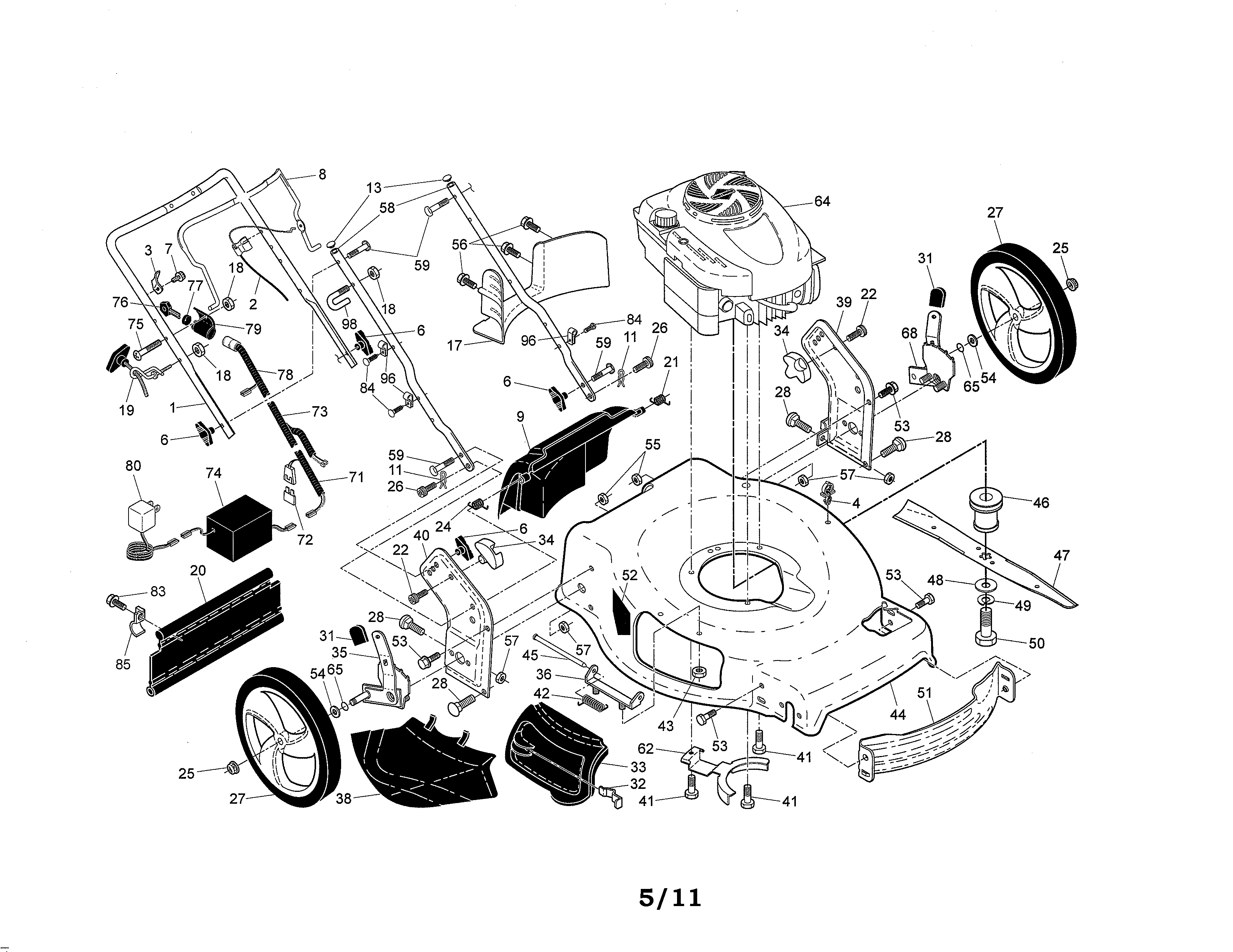 Engine/housing/handle