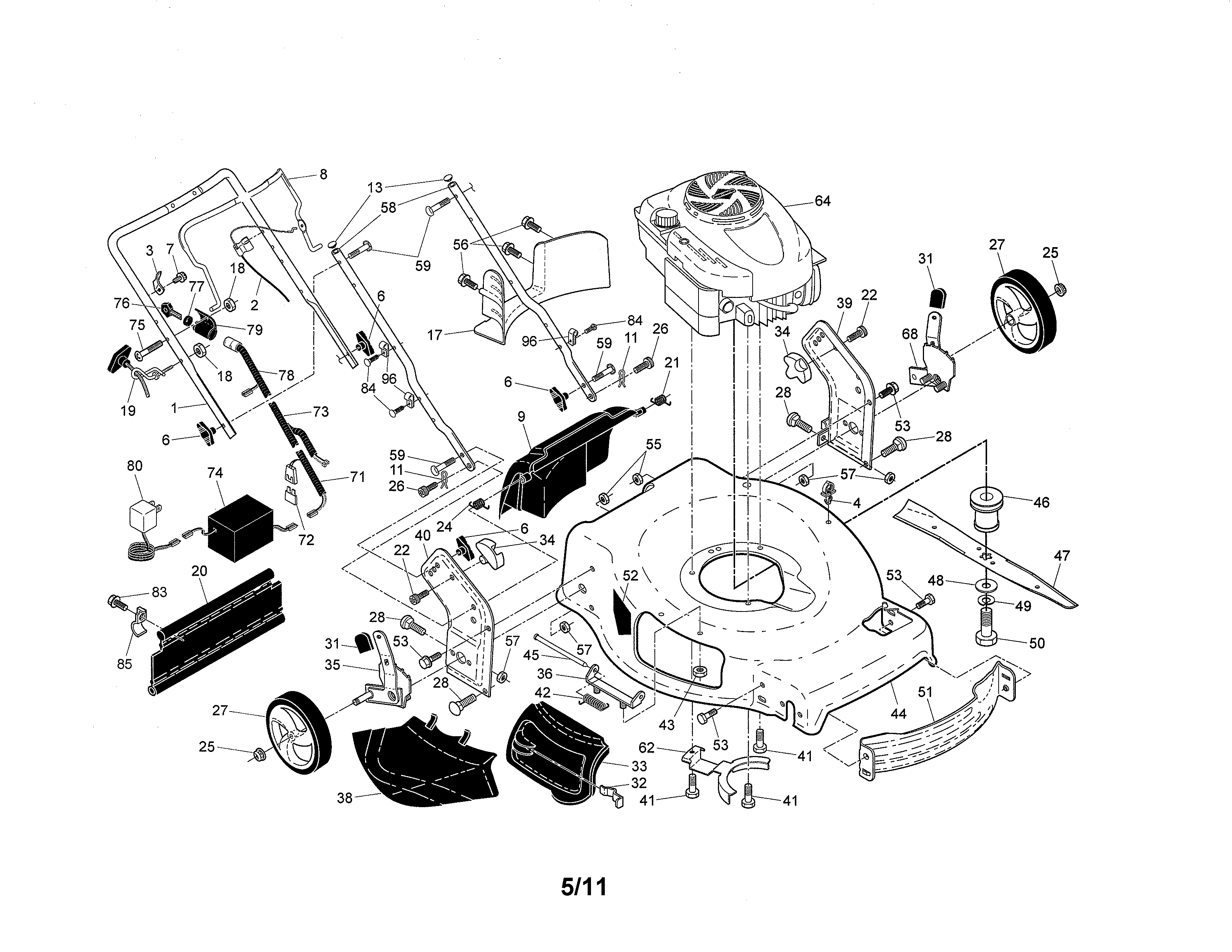 Engine/housing/handle