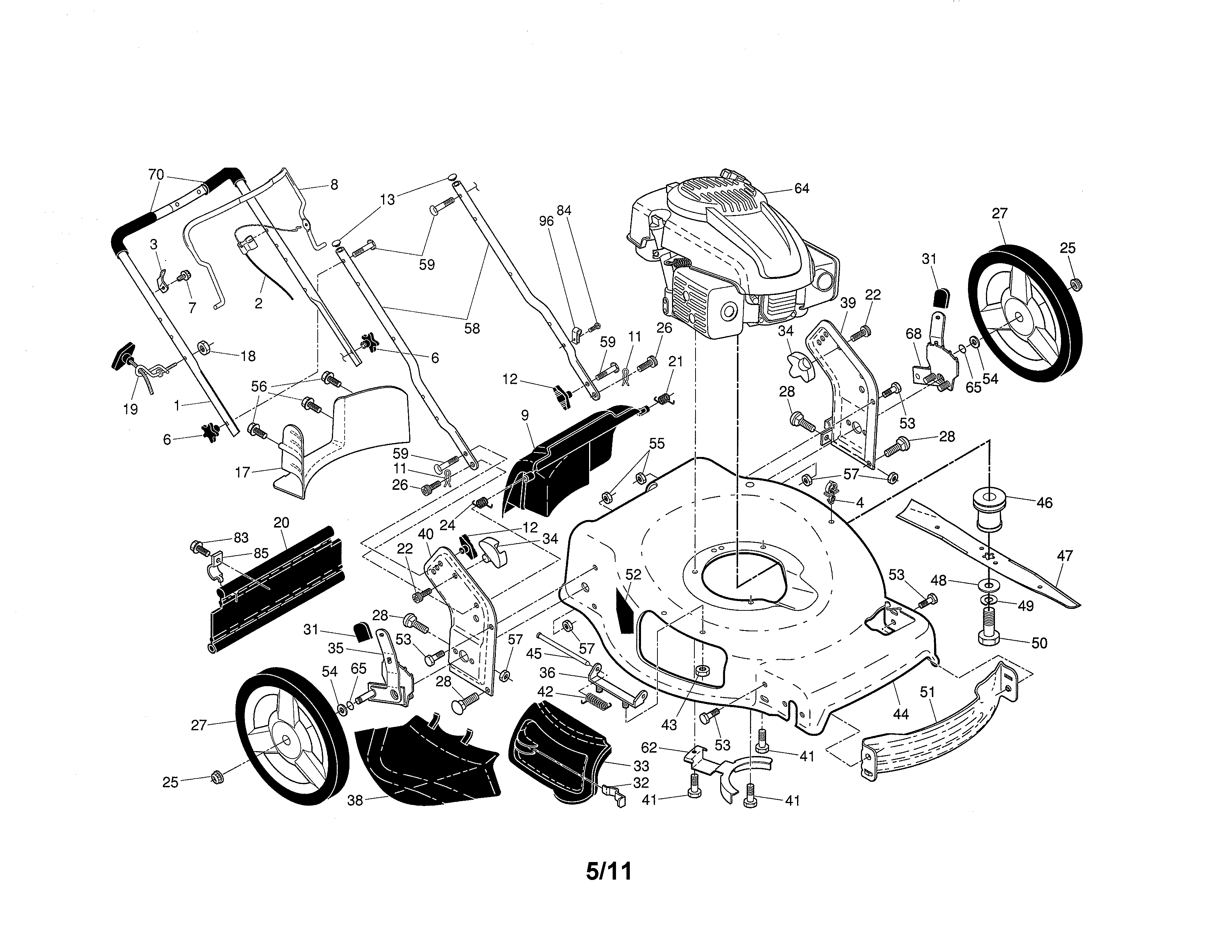 Engine/housing/handle