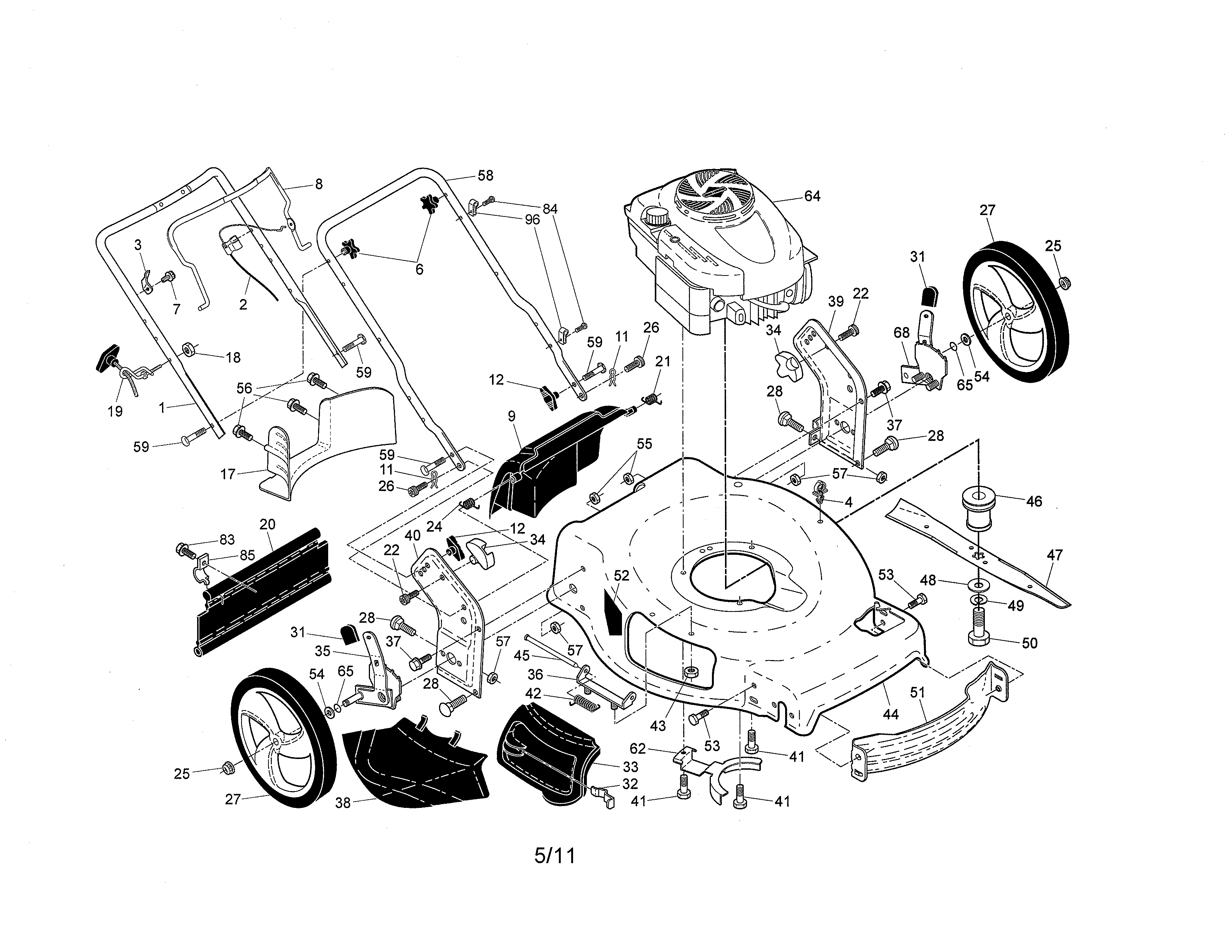 Engine/housing/handle