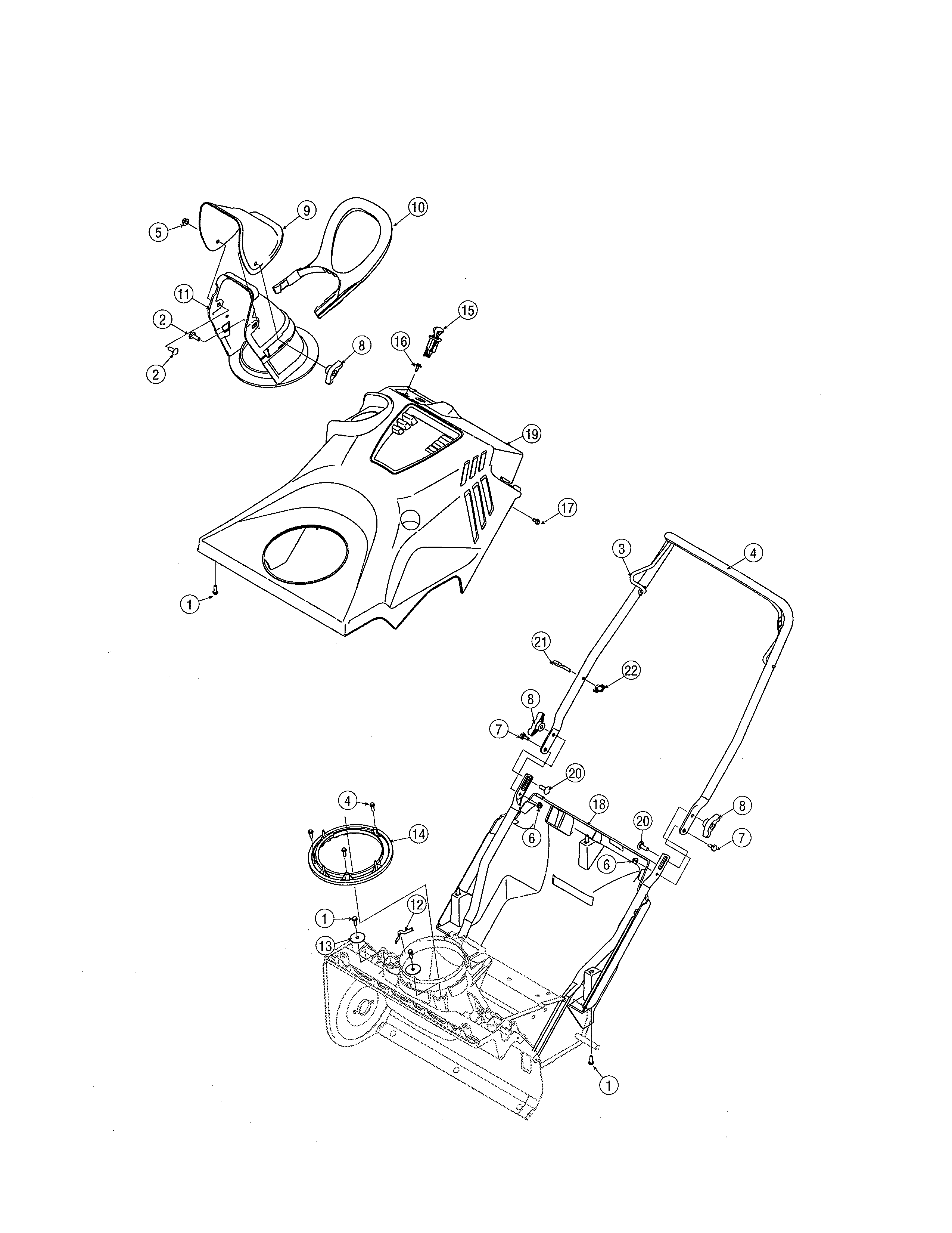 TOP COVER/HANDLE/LOWER CHUTE