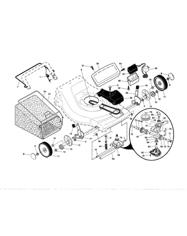 Drive control/gear case/wheels