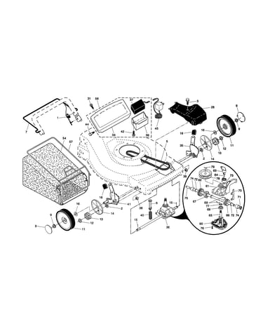 Drive control/gear case/wheels