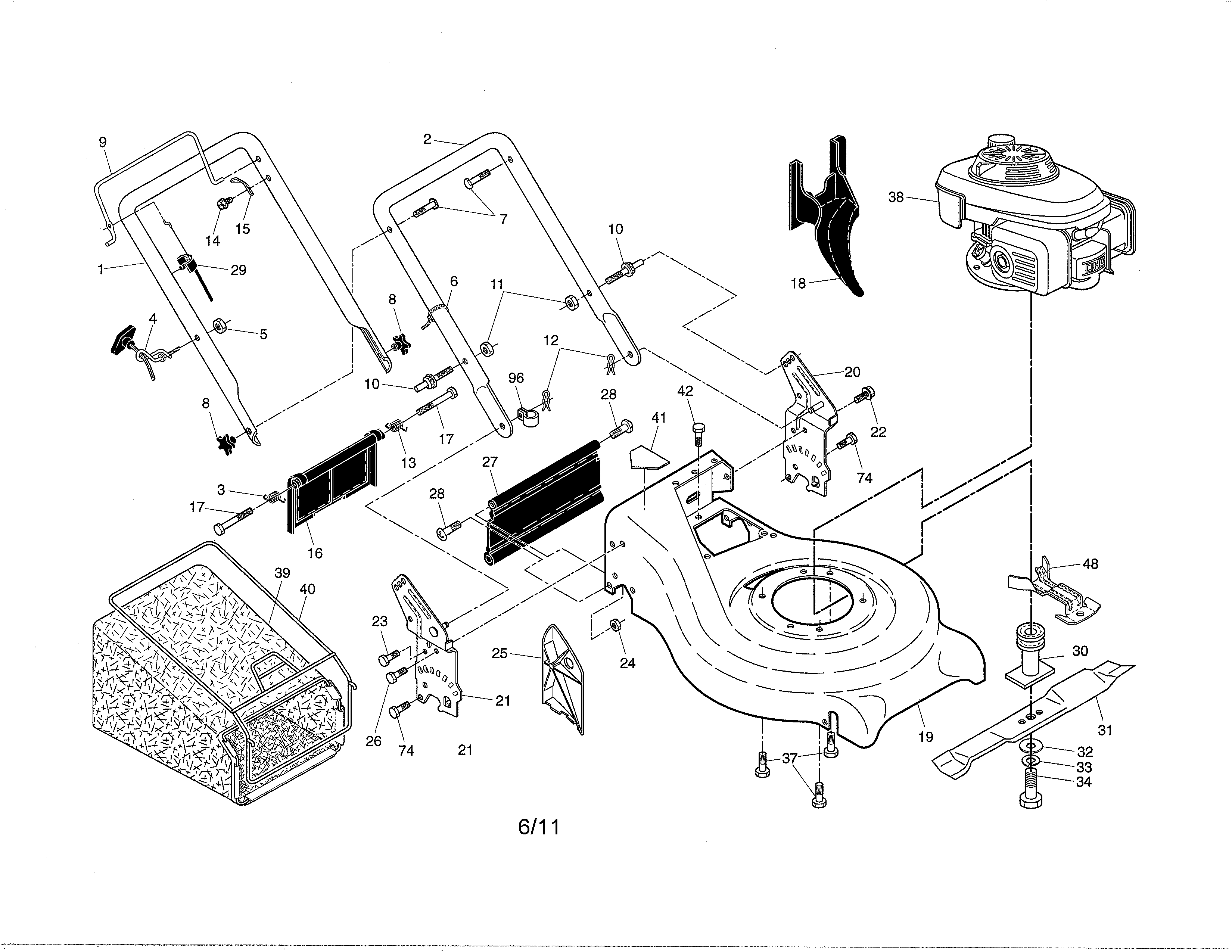 Engine/housing/handle