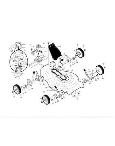 Drive control/gear case/wheels