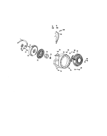 Blower housing/flywheel