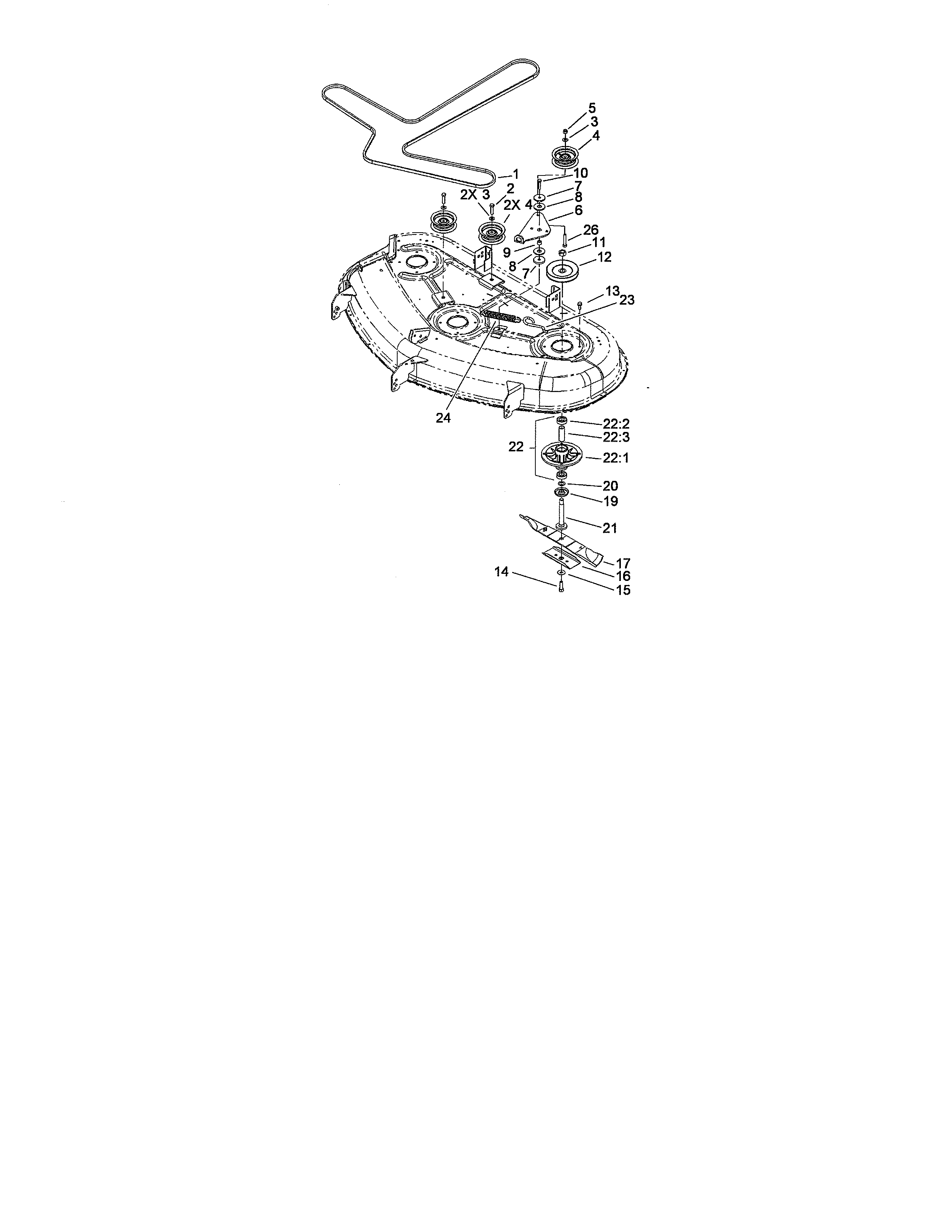 50" deck/spindle/drive belt