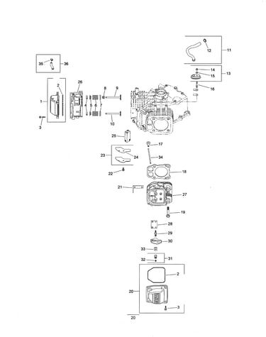 Head, valve & breather assembly