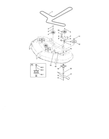 50" deck belt/spindle/hi-lift blade