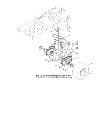 Hydro transaxle drive/rear wheel