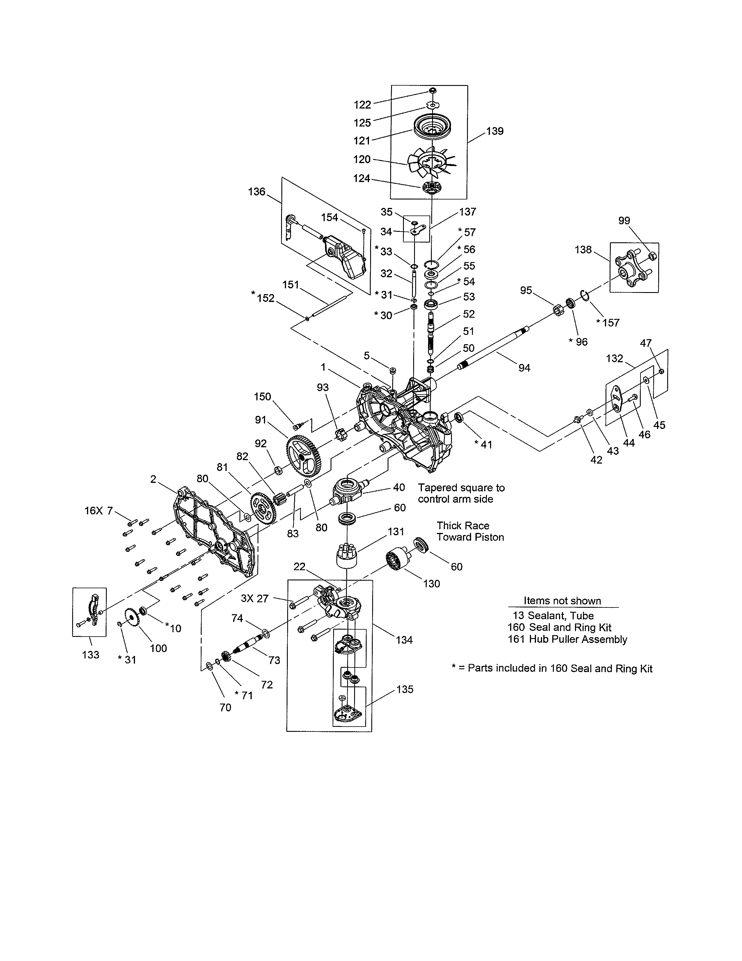 Lh hydro transaxle 119-3330