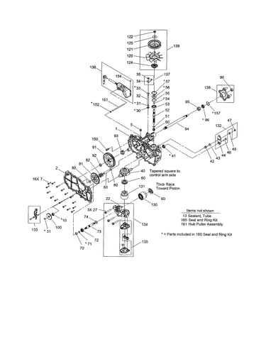 Lh hydro transaxle 119-3330
