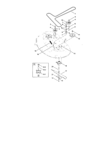 42" deck belt/spindle/blade