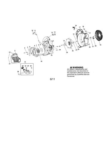 Impeller/handle/fuel tank