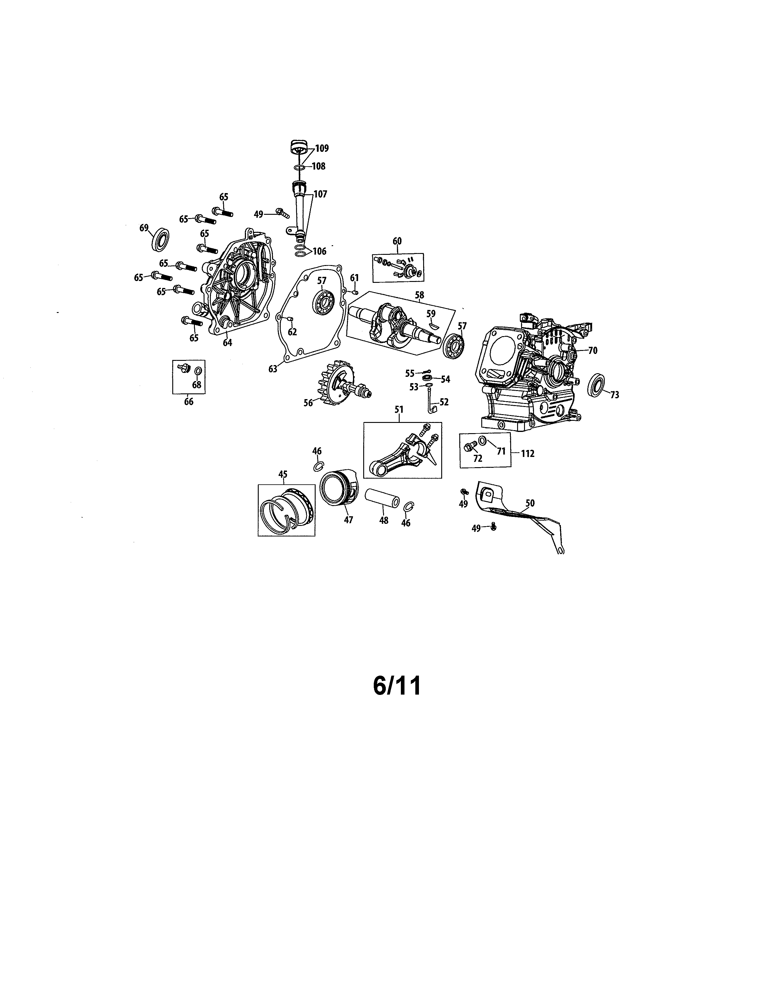 Crankshaft/crankcase/camshaft