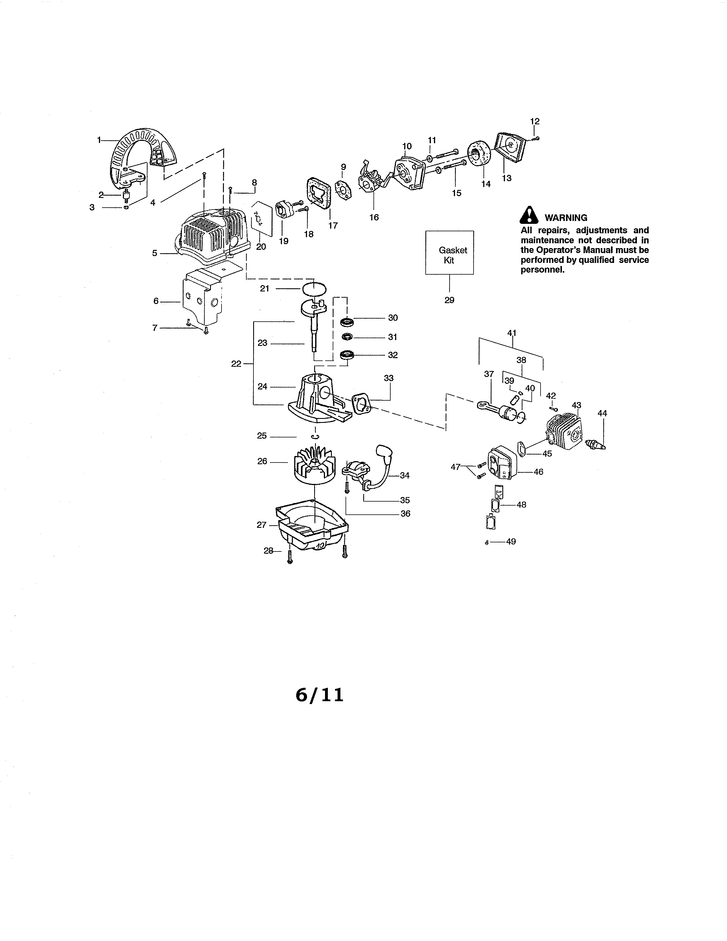Cylinder/crankshaft/crankcase