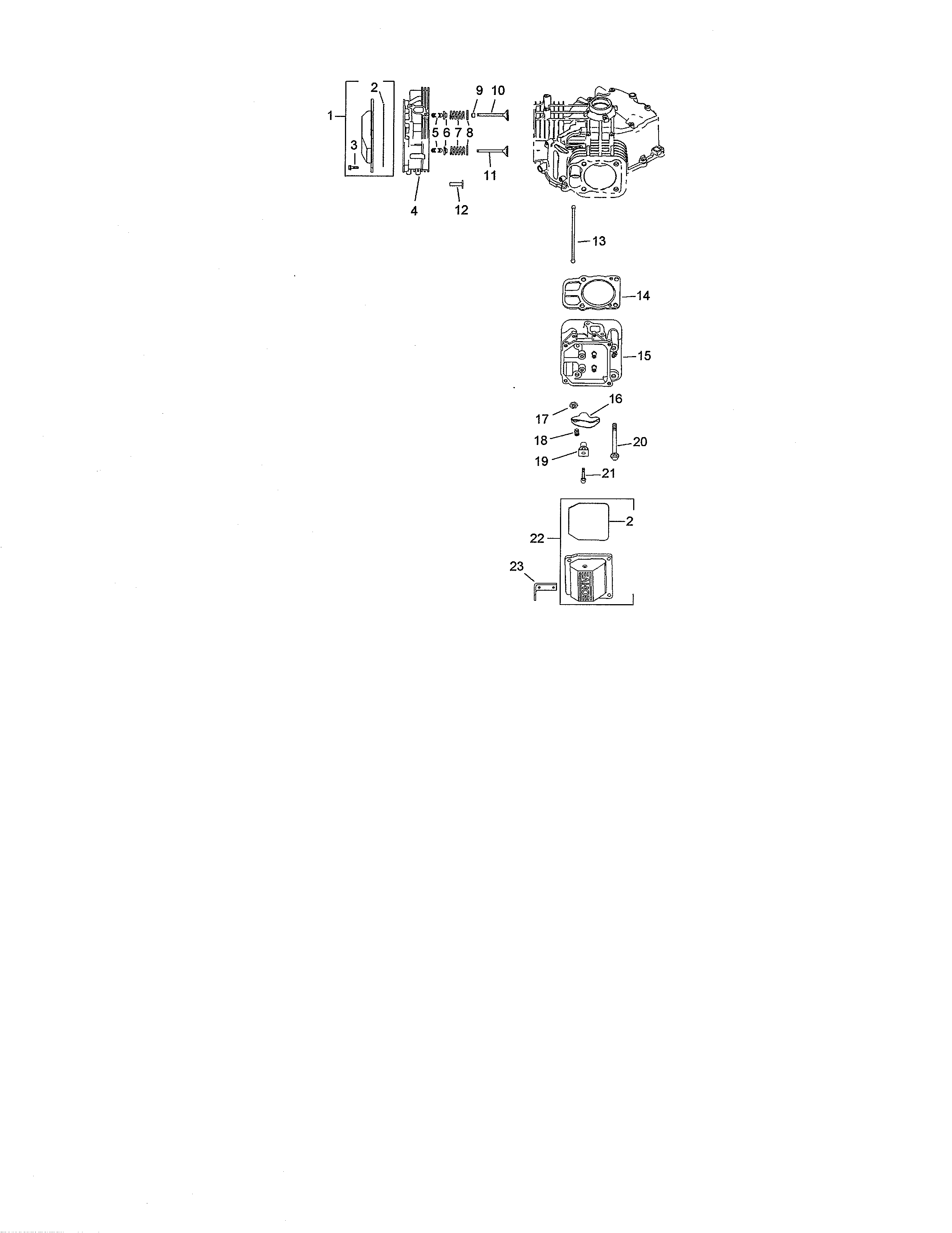 Head, valve & breather assembly