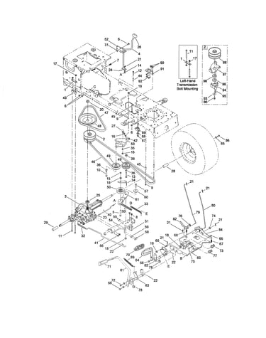 Transmission/brake/traction pedal