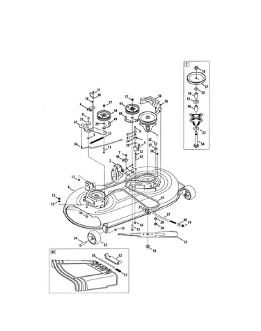 Mower deck & spindle pulley