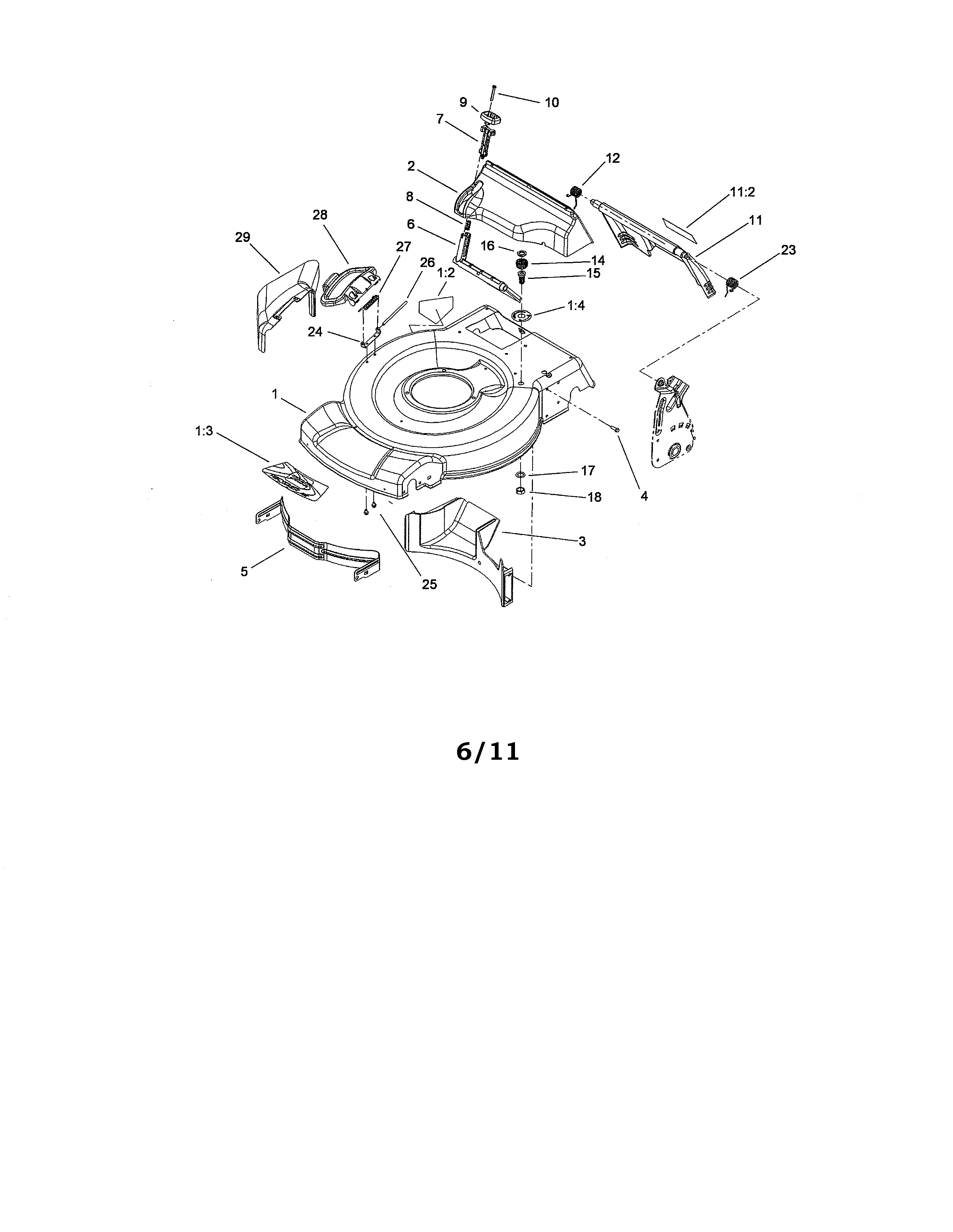 Deck/side chute/rear door